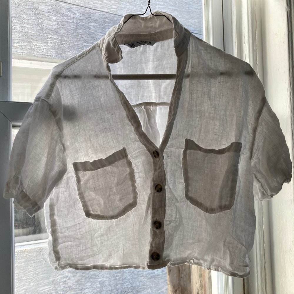 Zara linen button down - Picture 1 of 4